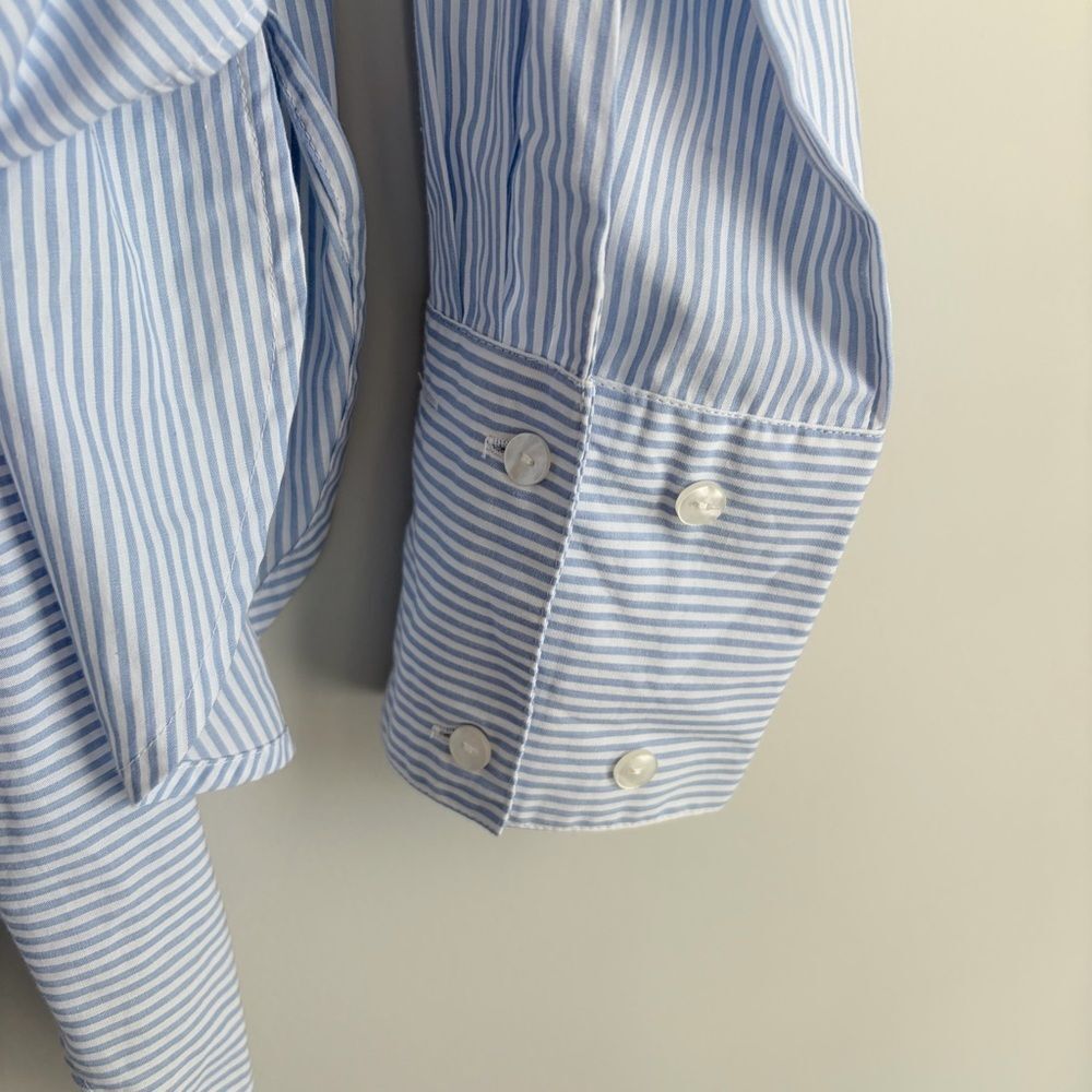 Abercrombie and Fitch Striped Button Down Tie Front Shirt - Picture 6 of 8